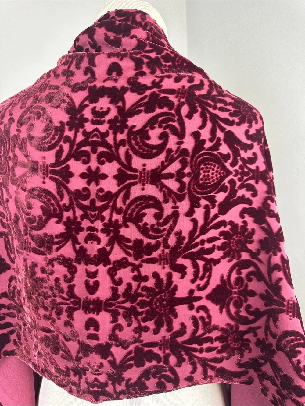 Dark Romantic Embellished Beaded Velvet Burnout Scarf Shrug Shawl